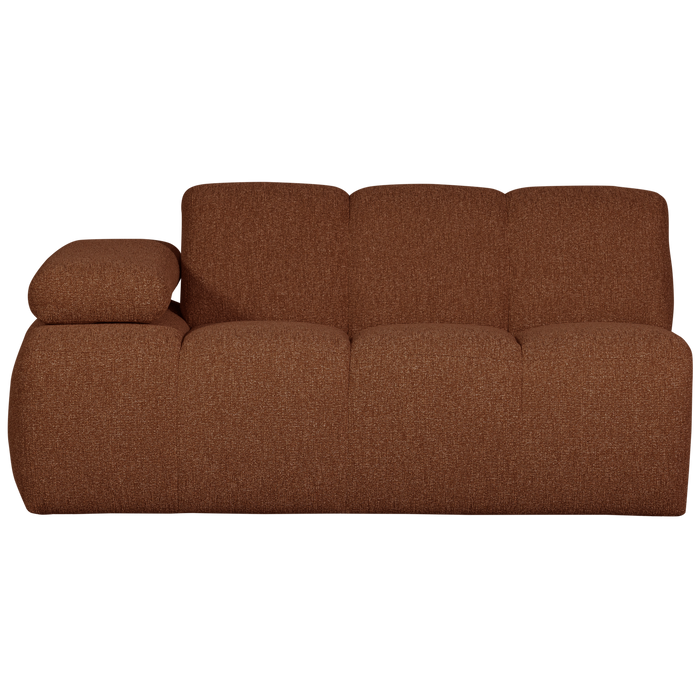 WOOOD Mojo 1,5-Zits Bank Met Arm Links - Bouclé - Roest Bruin