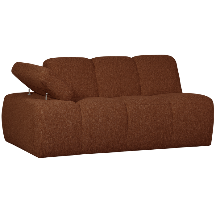 WOOOD Mojo 1,5-Zits Bank Met Arm Links - Bouclé - Roest Bruin