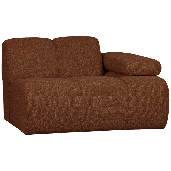 WOOOD Mojo 1-Zits Bank Met Arm Rechts - Bouclé - Roest Bruin Melange