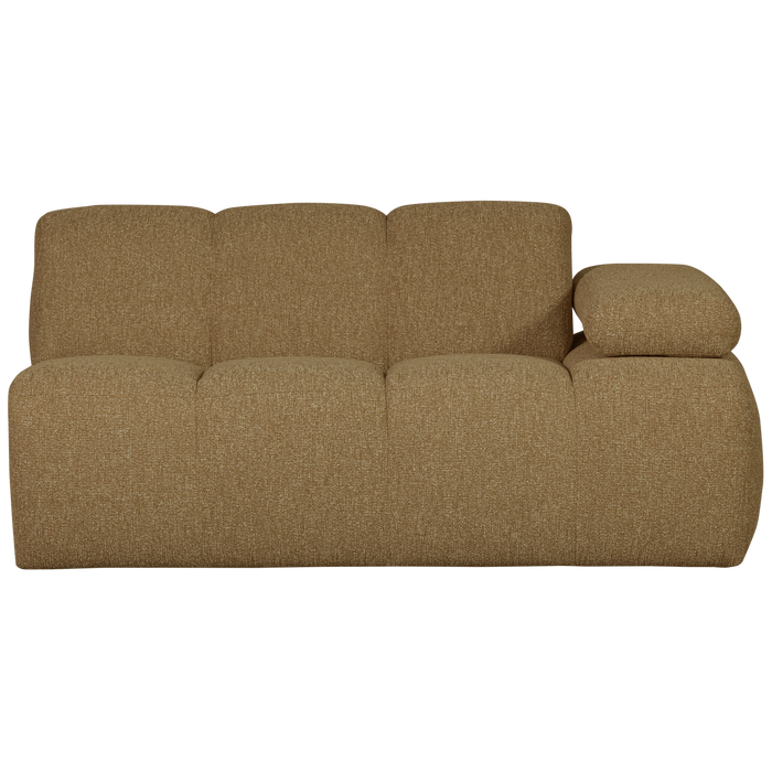 WOOOD Mojo 1,5-Zits Bank Met Arm Rechts - Bouclé - Geel|Bruin