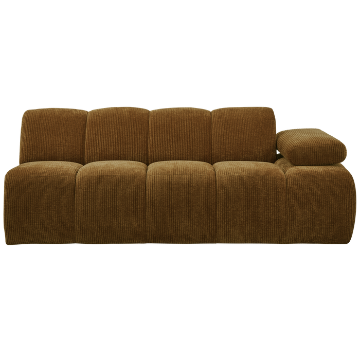 WOOOD Mojo 2-Zits Bank Met Arm Rechts - Ribstof - Geel - 74x200x97