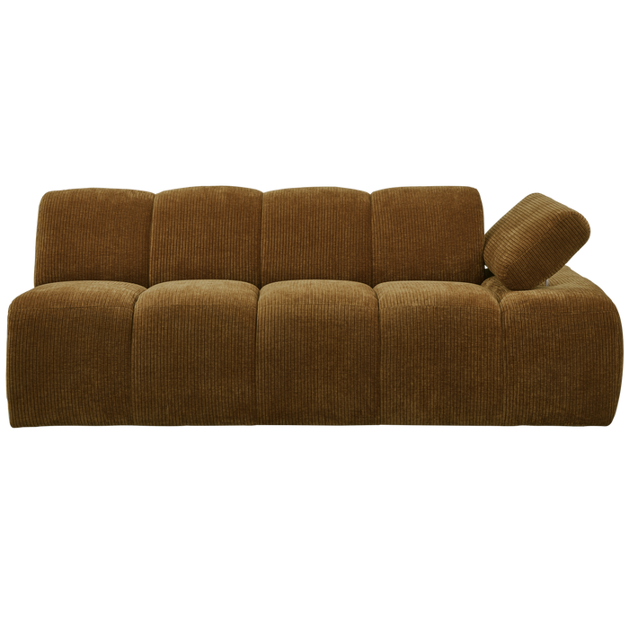 WOOOD Mojo 2-Zits Bank Met Arm Rechts - Ribstof - Geel - 74x200x97