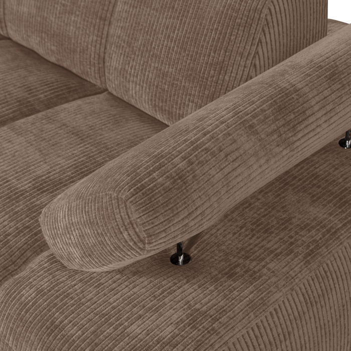 WOOOD Mojo 1,5-Zits Bank Met Arm Rechts - Ribstof - Zand - 74x160x67