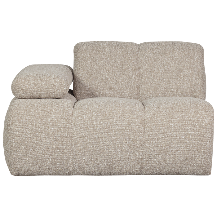 WOOOD Mojo 1-Zits Bank Met Arm Links - Bouclé - Beige - 74x120x97