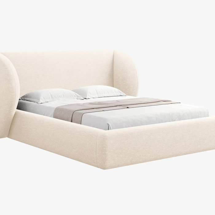 Micadoni Bedframe Miley met Opbergruimte - 200 x 200 cm - Chenille - Crème