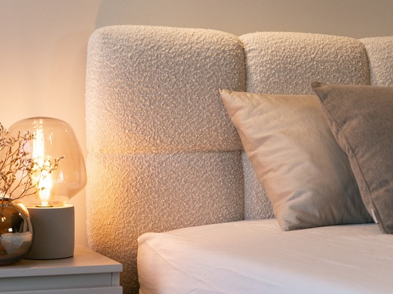 NADUVI Collection Chloe Bedframe 180 x 200 cm - Bouclé - Lichtbeige