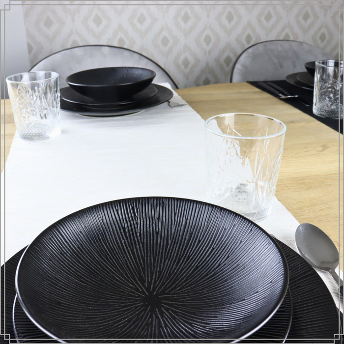 OTIX Diner Bordenset 6 Persoons Zwart 27cm Keramiek POPPY