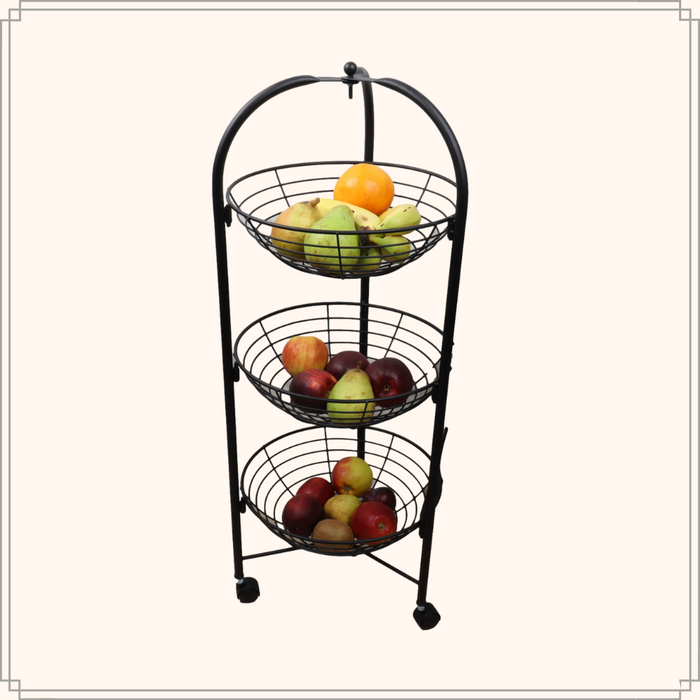 OTIX Fruitmand Voorraadrek Fruitrek Groentenrek Fruitschaal 3 laags...