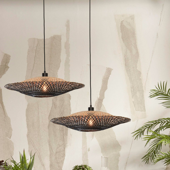 GOOD&MOJO Kalimantan Hanglamp Plat - Ø60cm - Zwart