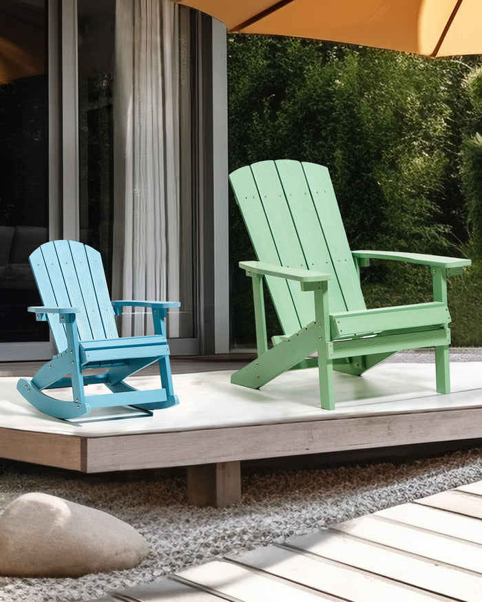 Beliani - ADIRONDACK - Kinderschommelstoel - Lichtblauw - Kunsthout