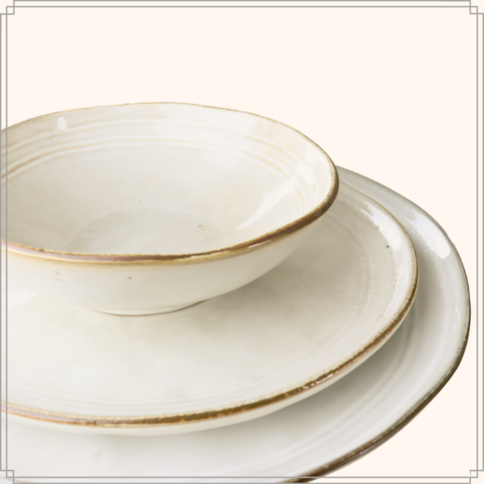 OTIX Serviesset Bordenset 6 Persoons 18-delig Beige Keramiek LILY