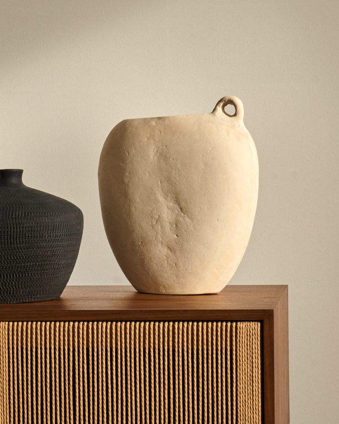 Kave Home - Neti vaas van wit papier-maché 37 cm