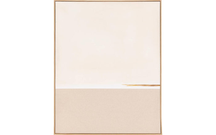 Kave Home - Abstract schilderij op linnen Salin met horizontale streep