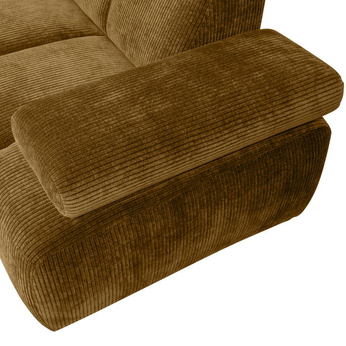 WOOOD Mojo Hoekbank Links - Ribstof - Honinggeel - 74x310x230