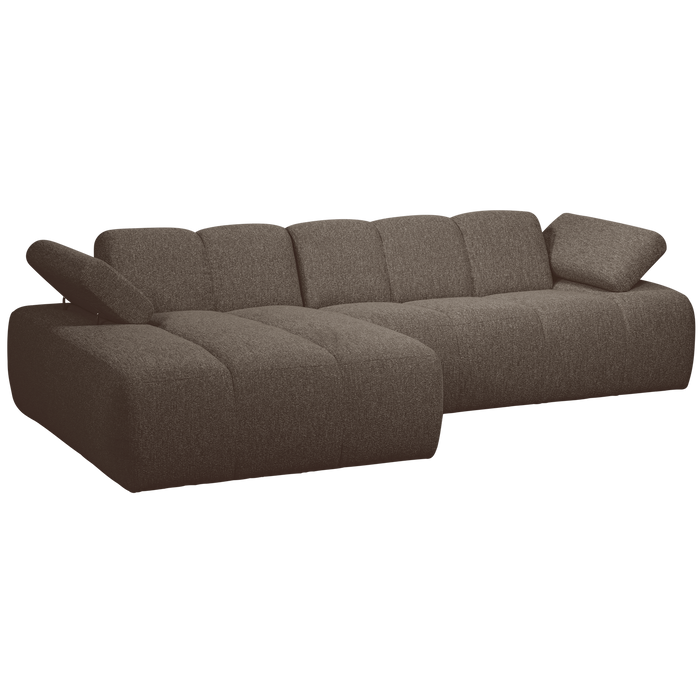 WOOOD Mojo Chaise Longue Bank Links - Bouclé - Bruin Melange