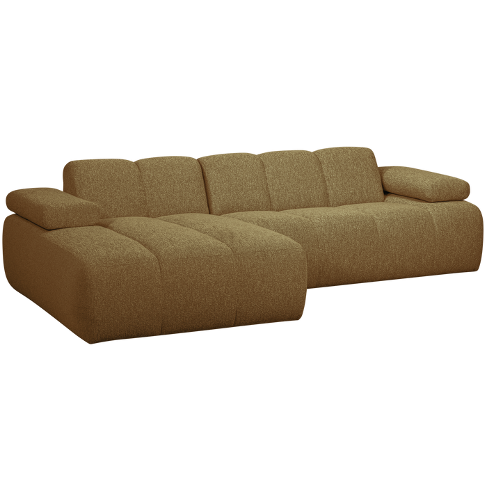 WOOOD Mojo Chaise Longue Bank Links - Bouclé - Geel|Bruin Melange