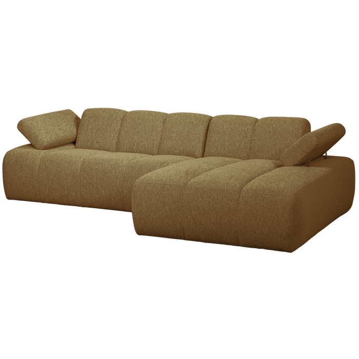 WOOOD Mojo Chaise Longue Bank Rechts - Bouclé - Geel|Bruin Melange