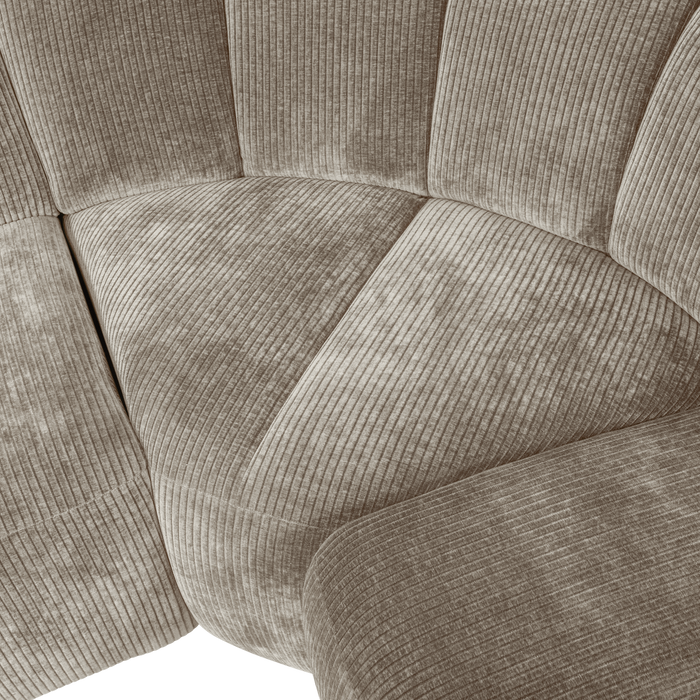 WOOOD Mojo Hoekbank Rechts - Ribstof - Donker Zand - 74x310x230