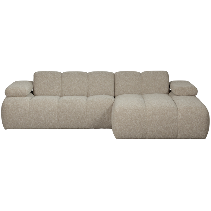 WOOOD Mojo Chaise Longue Bank Rechts - Bouclé - Beige Melange