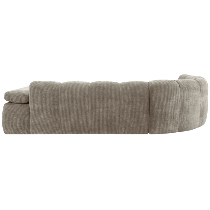 WOOOD Mojo Hoekbank Links - Ribstof - Donker Zand - 74x310x230