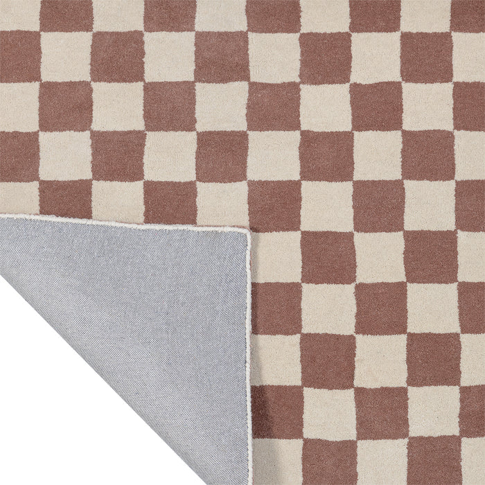 by fonQ Check Vloerkleed 170 x 240 cm - Chocolate