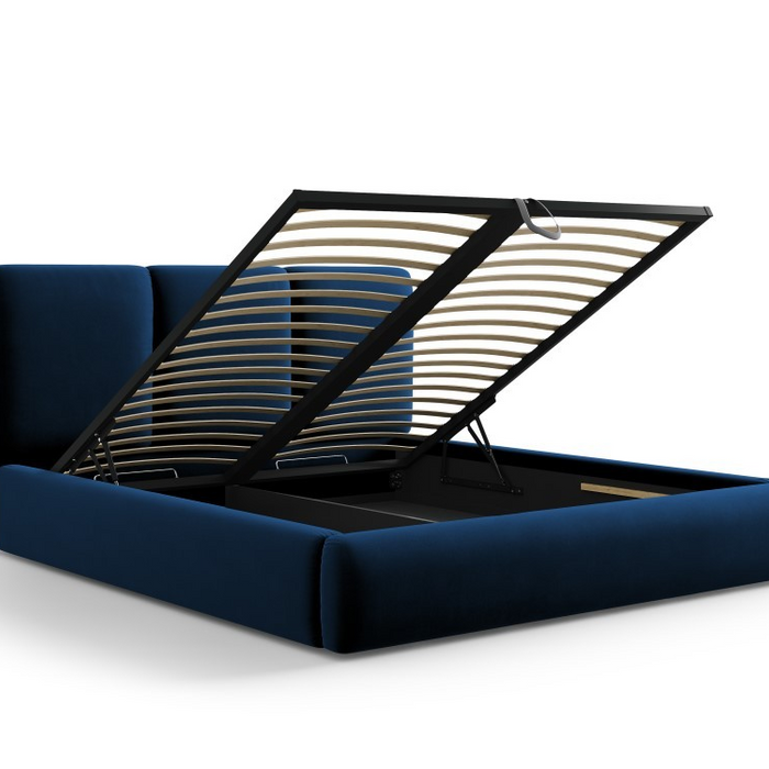 Windsor & Co Horizon Bedframe met Opbergvak - 160 x 200 cm - Fluweel - Koningsblauw