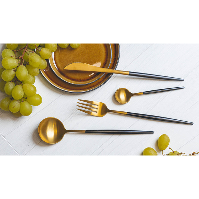 Jay Hill Bestekset - Goud | Zwart - 4-delig