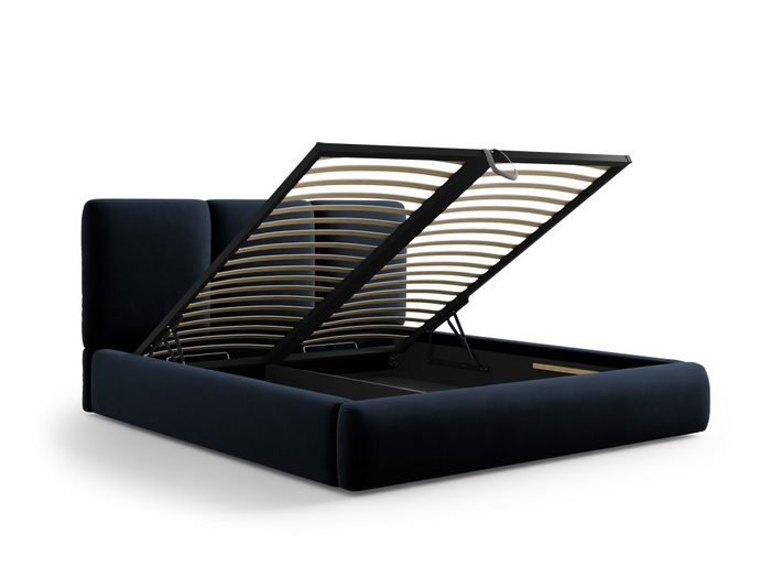 Windsor & Co Horizon Bedframe met Opbergvak - 180 x 200 cm - Fluweel - Donkerblauw