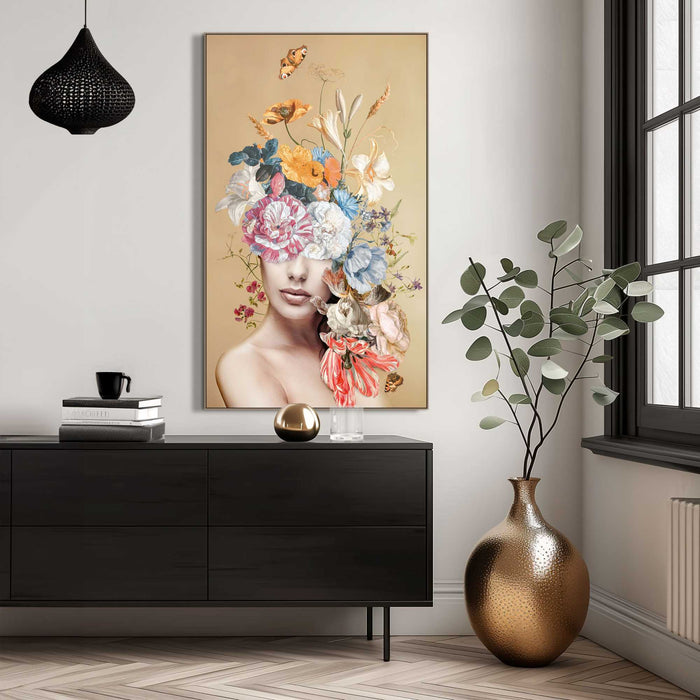 Reinders - Vibrant Floral Lady - Baklijst Schilderij 118x70cm Hout