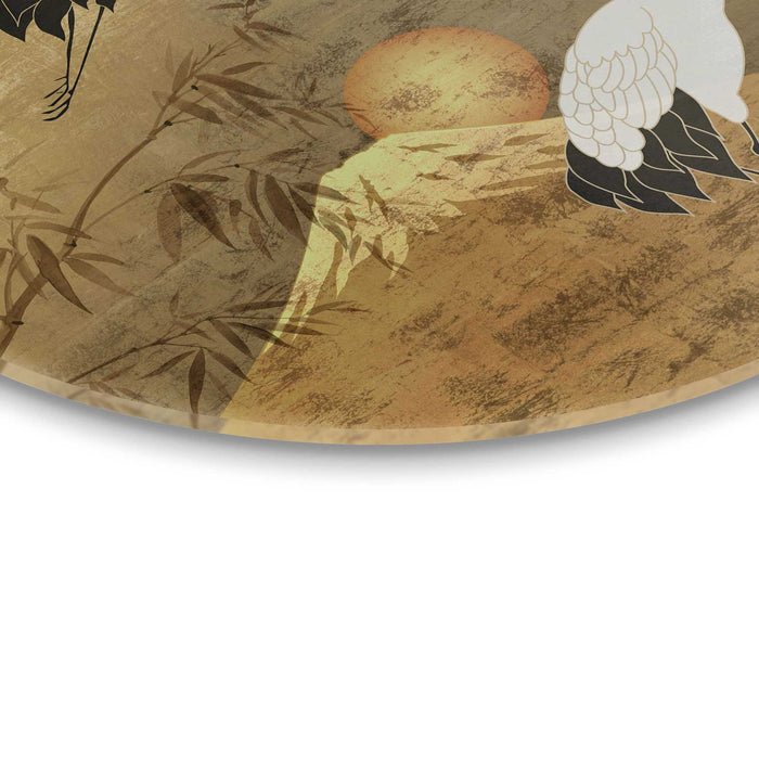 Reinders - Japanese Cranebirds - Glasschilderij Ø 50 cm