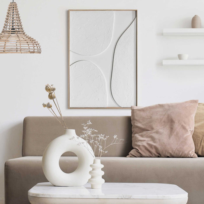 Reinders - Connected Relief Art Schilderij - 70 x 50 cm - Wit