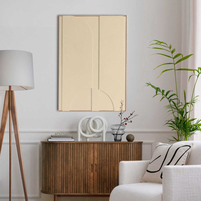 Reinders - Mars Relief Art Schilderij 100 x 70 cm - Sand Beige