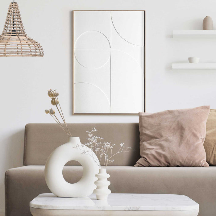 Reinders - Playing Relief Art Schilderij - 70 x 50 cm - Wit