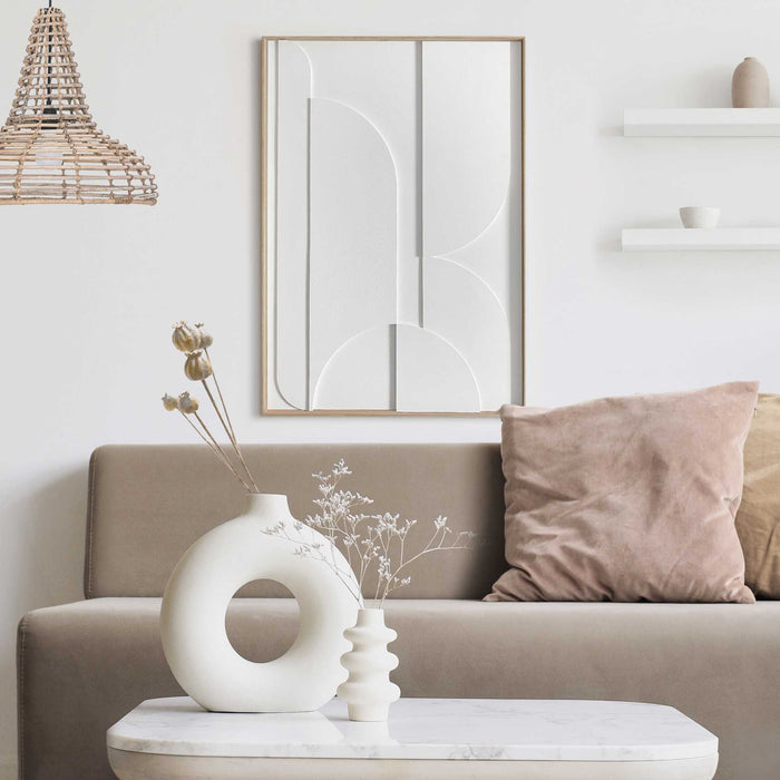 Reinders - Puzzeled Relief Art Schilderij - 70 x 50 cm - Wit