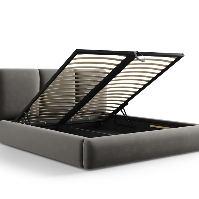 Windsor & Co Horizon Bedframe met Opbergvak - 160 x 200 cm - Fluweel - Grijs