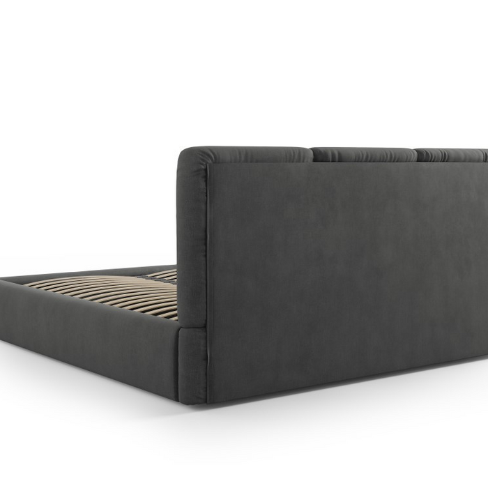 Windsor & Co Horizon Bedframe met Opbergvak - 140 x 200 cm - Chenille - Donkergrijs
