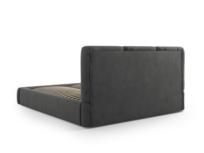 Windsor & Co Horizon Bedframe met Opbergvak - 140 x 200 cm - Chenille - Donkergrijs