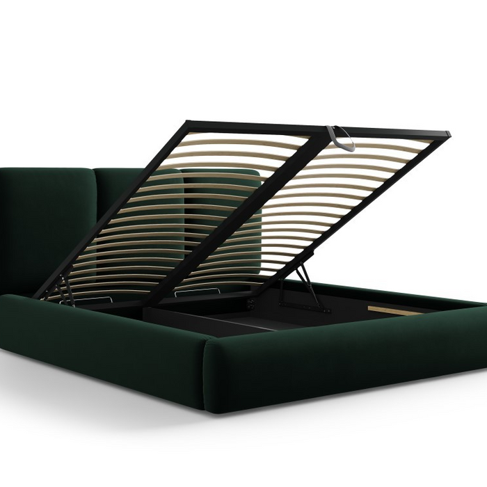 Windsor & Co Horizon Bedframe met Opbergvak - 140 x 200 cm - Fluweel - Flessengroen