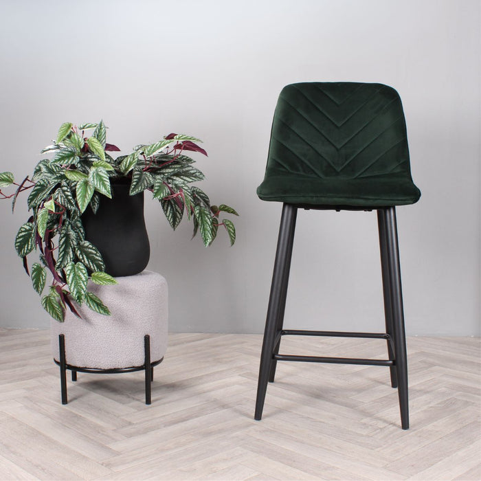 DS4U Gaby barkruk velvet 65 cm 2.0 - groen