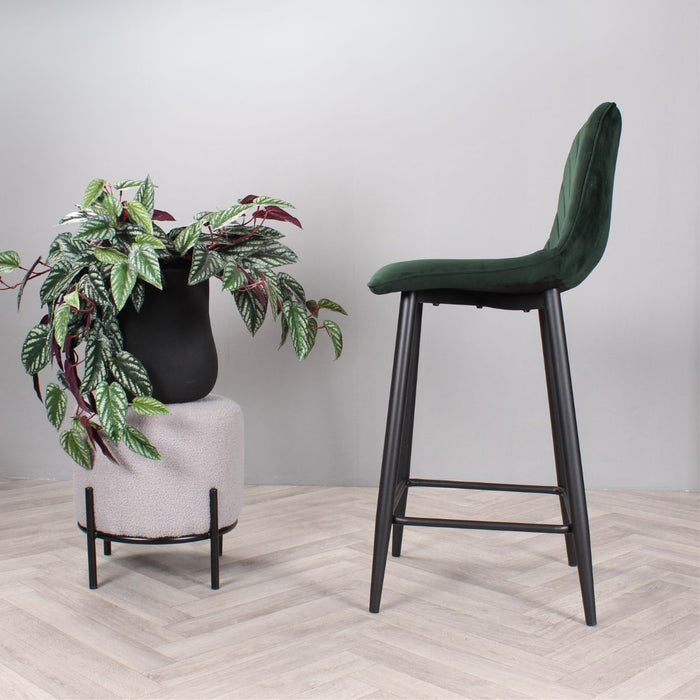 DS4U Gaby barkruk velvet 65 cm 2.0 - groen