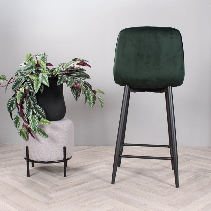 DS4U Gaby barkruk velvet 65 cm 2.0 - groen