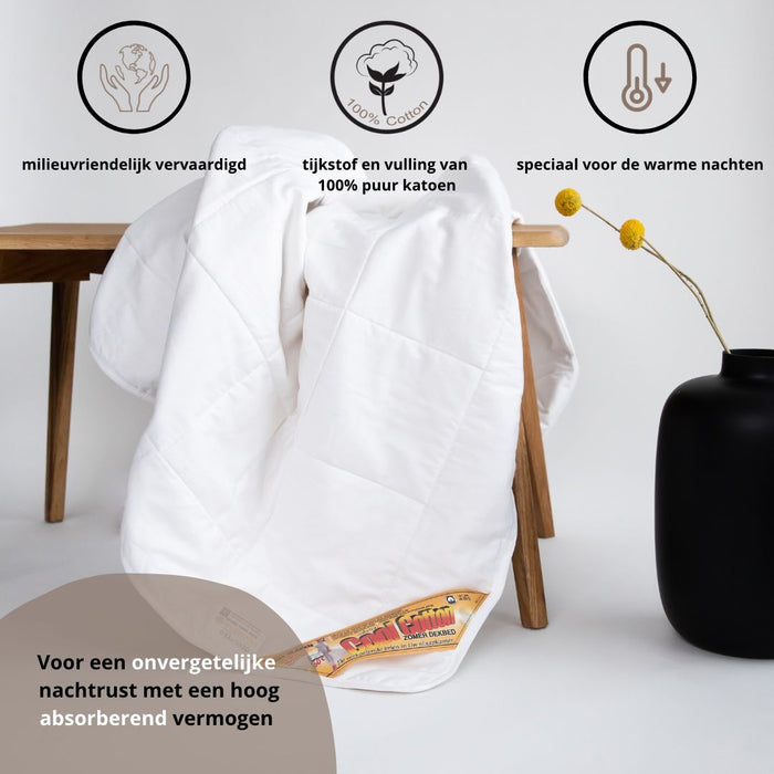 Cool Cotton - 100% Katoenen - Zomerdekbed - 140x220cm