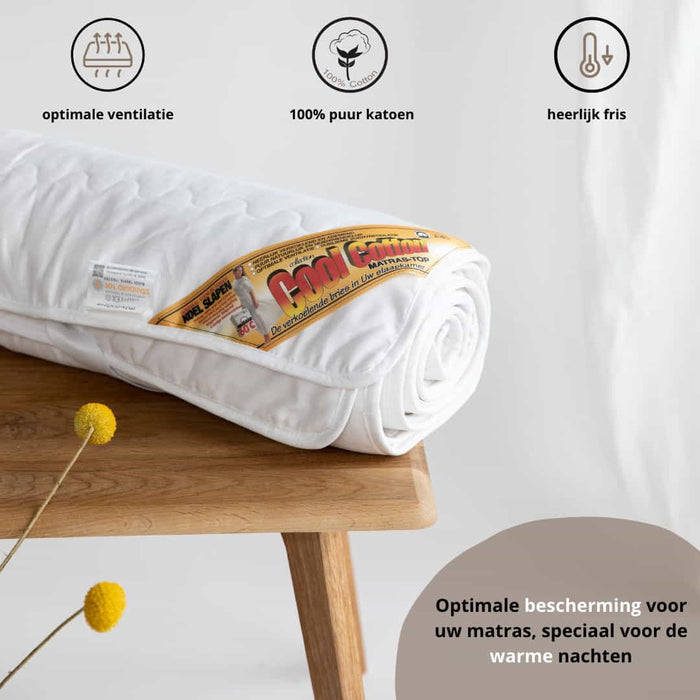 Cool Cotton - 100% Katoenen Matrasoplegger - 90 x 210