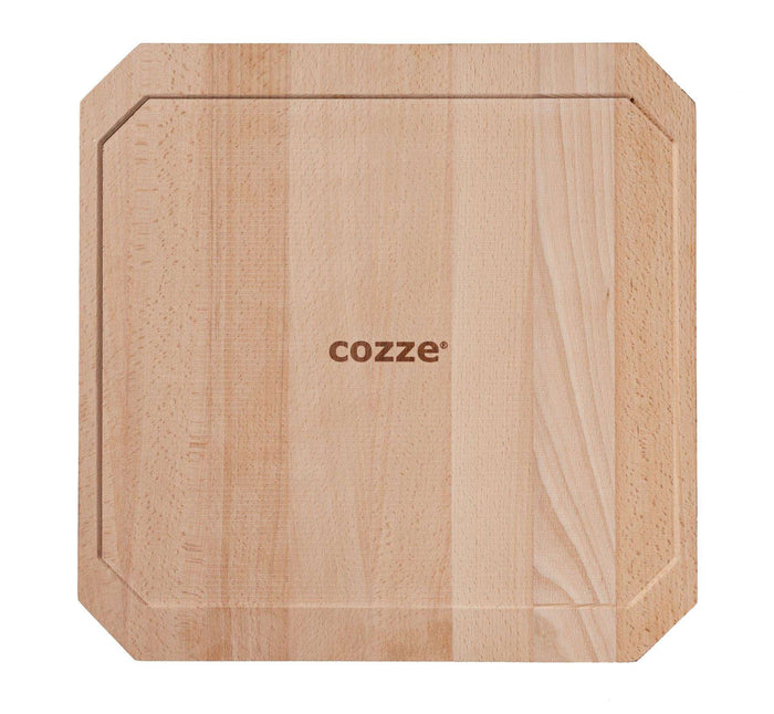 Cozze - Pan Gietijzer Dubbelzijdig Gebruik met Beukenhout Serveerplank 33 cm