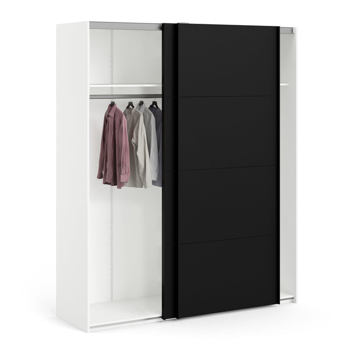 by fonQ basic Lana Kledingkast - Zwart / Wit - B 182,4 cm