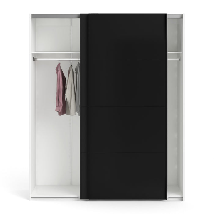 by fonQ basic Lana Kledingkast - Zwart / Wit - B 182,4 cm