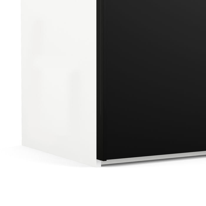 by fonQ basic Lana Kledingkast - Zwart / Wit - B 182,4 cm