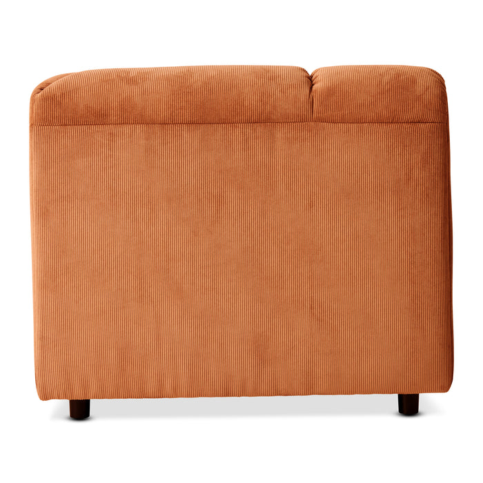 HKliving Wave Bank Element - Hoekstuk - Dusty Orange
