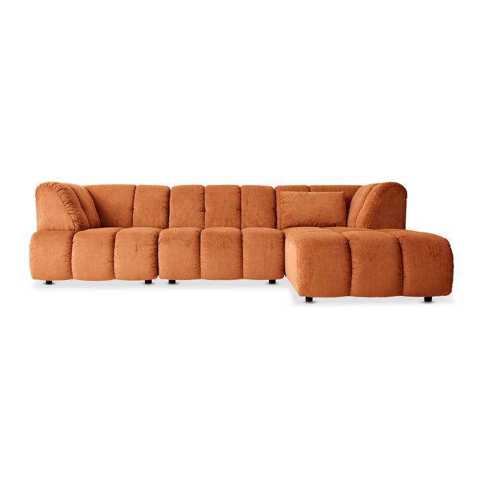 HKliving Wave Bank Element - Hoekstuk - Dusty Orange