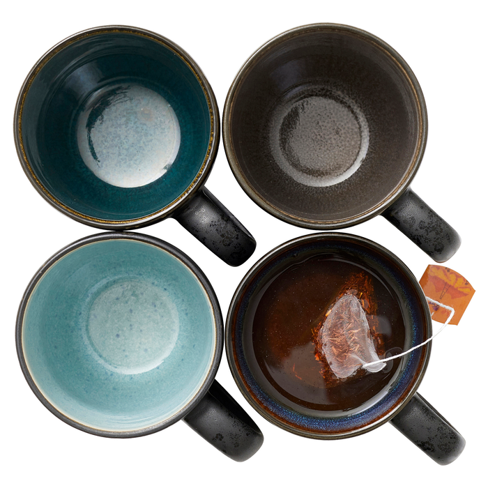 Bitz Mokken Gastro Zwart|multi Blauw 300 ml - 4 Stuks